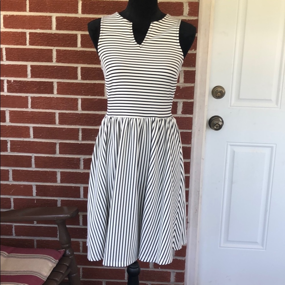 Black and White Striped Dress